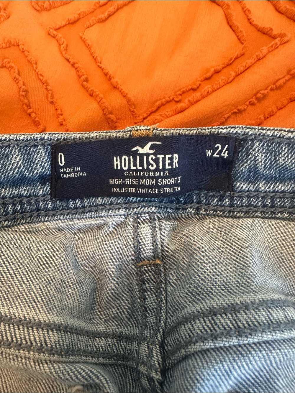 Hollister Light Blue High-Rise Mom Denim Shorts